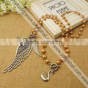 Tibetan Style Jewelry Sets, with Glass Pearl Beads(SJEW-PJS055-1)