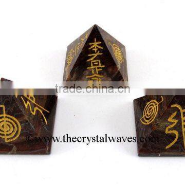 Red Tiger Eye Agate Usui Reiki Pyramid