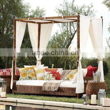 Good quality rattan wicker daybed/outdoor synthetic rattan furniture