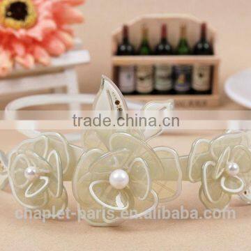 fashion Alexandre de Paris pearl flowers hair band for women