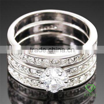 3pcs/Set 18kgp Jewelry Gold Rings Price With Stones Supplier's Choice photo-6