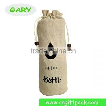 Natural Linen Drawstring Bag for Water Bottle