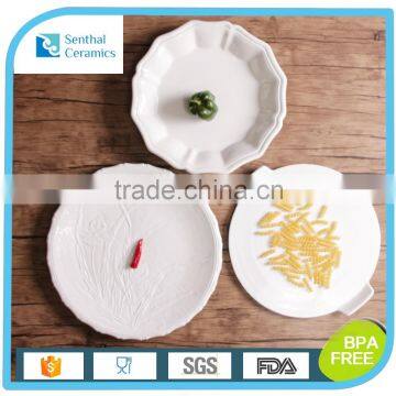 Wholesale white porcelain ceramic dinner dishes plates for hotel restaurant