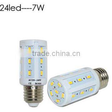 e27 led corn light corn led lamp e27 7w 24pcs 5730 leds 220~240VAC/110VAC led corn bulb light high quality 3 years warranty