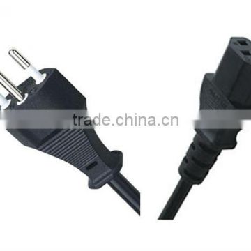 Swiss SEV approval power supply cord with IEC C13 female ends