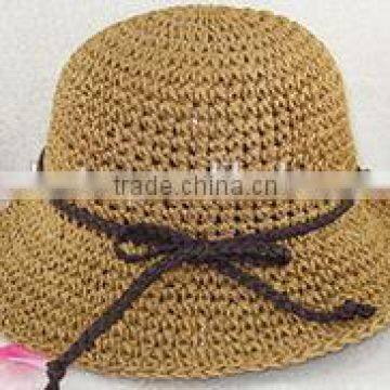 China supplier excellent quality 100% paper crochet floppy hats