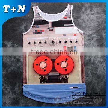 custom OEM sublimation printing work gym stringer vest for men