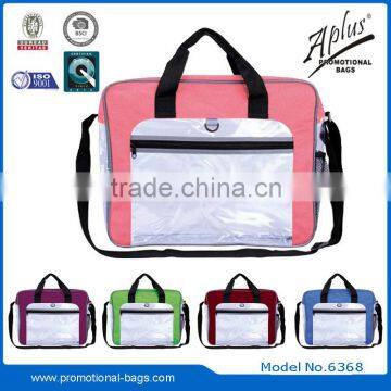 clear pvc hard plastic briefcases with front zipper pocket