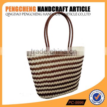 Stripe paper straw material beach crochet bag women fashion handbag