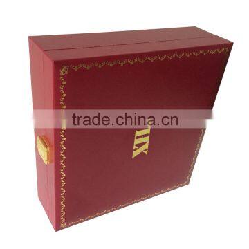 Flip Open Cover Custom Gold Blocking Printing Wooden Box for Gift With Lock photo-3