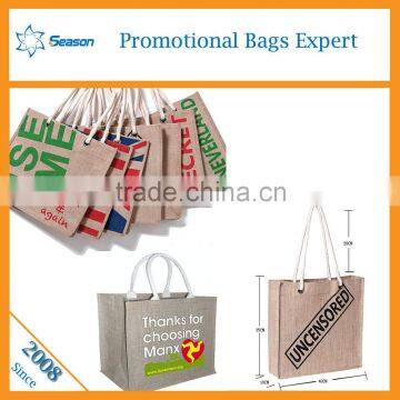 Recycle Women Shopping Tote Bag Jute Hessian Bags Burlap Bags With Logo photo-6