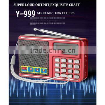 40 hours long play time portable digital fm radio with speaker