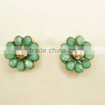 metal gold plated flower shape earring stud for women, fancy stud earring