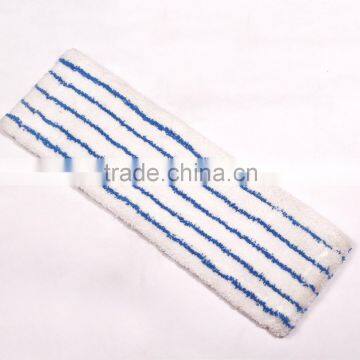 Striped Coral Fleece Mop Pad With Pocket