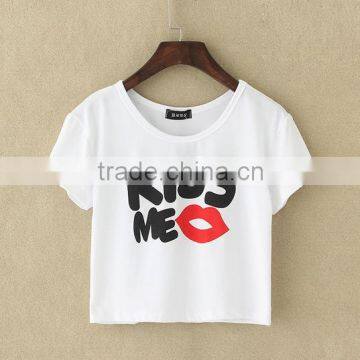 Lovely Red Mouth Cotton Custom Crop Top for Woman photo-2