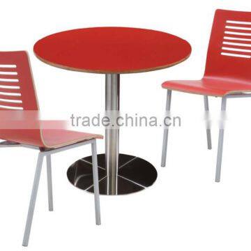 Quanya KFC fast food restaurant table and chair for wholesale red wood dining chair