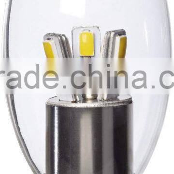 Bulb-005 LED Non-Dimmable 3 Watt Clear Candelabra Light Bulb E14 E12