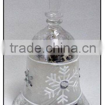 Decorative Sliver Hanging Glass Bell with Snowflake