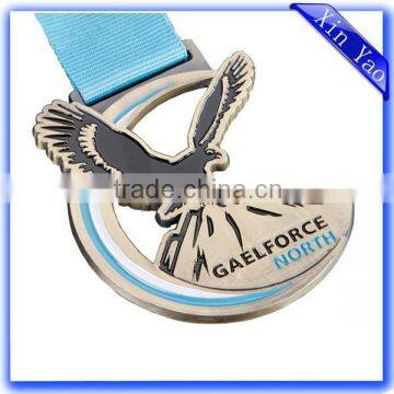 High quality engraved 3D eagle custom enamel Logo OEM medal