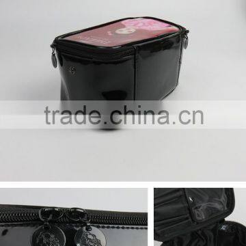 Two Zipper Custom Eco-friendly Beauty Travel Bag Cosmetic Makeup Bag photo-6
