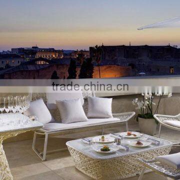 New Design Rattan Wicker Garden Sofa Set Furniture (1.2mm Alu Frame With Powder Coated,10cm Thickness Cushion 250gr) photo-3