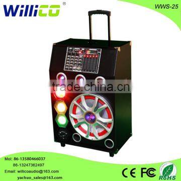 professional active DJ portable speaker with laser and traffic light