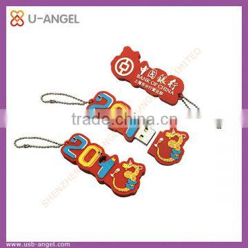 Custom pvc usb pen drive 16gb OEM usb flash drive with key chain