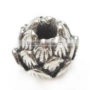 Wholesale Jewelry 7*7mm Antique Silver Metal Charms Beads For Bracelet