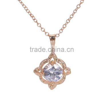 Wholesale Flower Charm High Quality Cubic Zirconic Necklace Jewelry