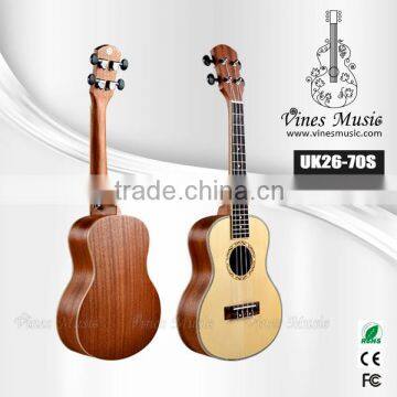 26 inch solid ukulele spruce china ukulele manufacturers (UK26-70S)