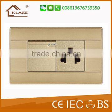 thailand socket 15A 1gang 1way switch+3pin socket