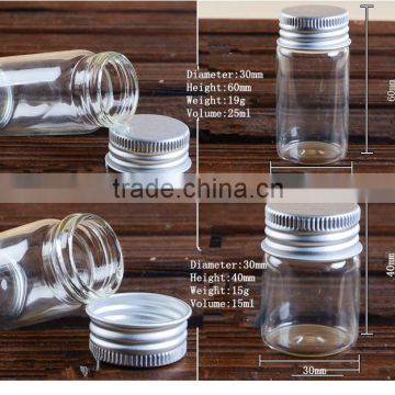 mini glass jar with aluminum cap for cosmestic