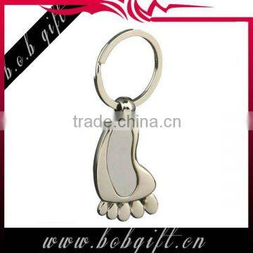 zinc alloy customer foot key chain/ metal foot keychain