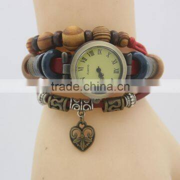 vintage changeable small wrists lady's bracelet wristwatches hollow heart pendant belt watch clocks