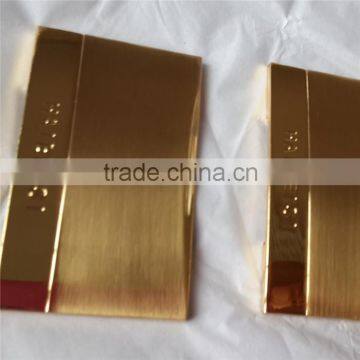 die casting metal zinc aloy parts brushed gold plated with customize logo