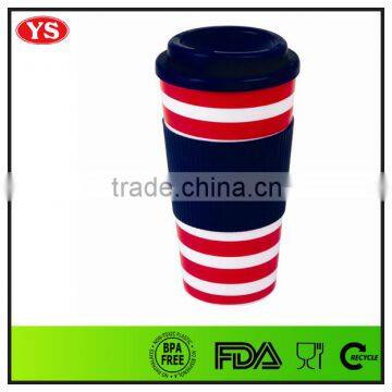 Food Grade Double Wall Thermos 16 oz Coffee Cup With Lid and Sleeve