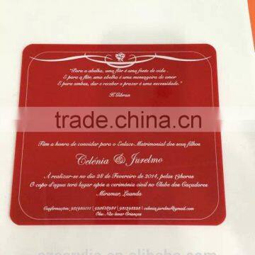 red plastic acrylic Invitation Card