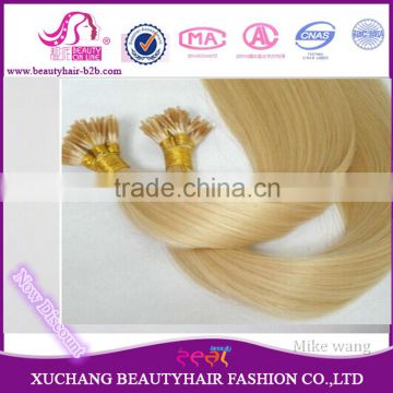 Fine Quality pre-bond Keratin I or Stick Tip Human RemyBlonde Color Hair Extensions