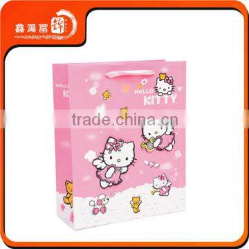 Printed white cardboard paper bag in baby cloths packaging paper bags