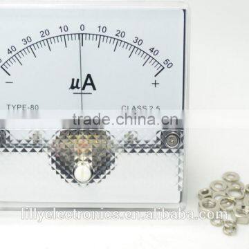 SD-80 Panel Meter DC 50 uA Class 2.5 80x80mm