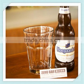 octagonal shape 450ml hoegaarden beer glass hoegaarden brand beer glass cup for sale