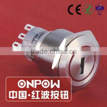 30 Years Industry Leader ONPOW Metal Key-lock Switch GQ22A-11Y/21/S Dia. 22mm stainless steel CE ROHS