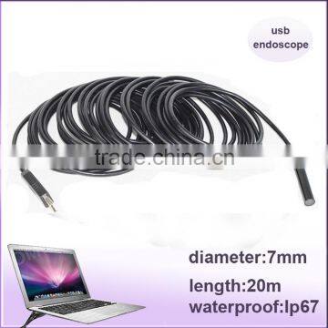 20M 7mm Lens 6 LED Waterproof Snake camera Scope mini usb endoscope