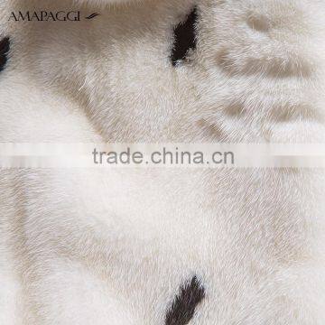 2015 New Design Custom Black Mink Fur Coat With White Spot Coat photo-4