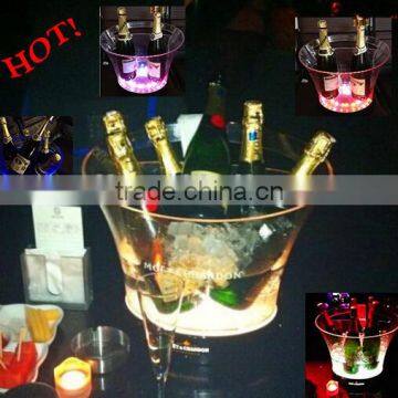 rechargeable led illuminated ice bucket, flashing ice bucket for party