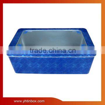 clear window cookie tin case