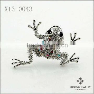 New Fashion Silver Alloy Frog with Multi Color Crystals