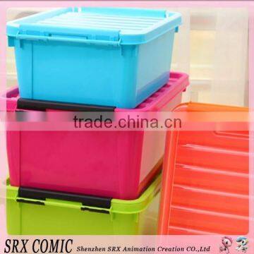 Household cartoon plastic storage box with lid, wholesale plastic storage box with cartoon plastic storage box with lid for kids