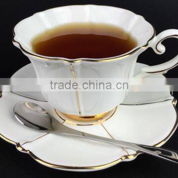 Ceramic Porcelain Gold Rim Turkish Coffee Tea Cups and Saucers Sets Stands