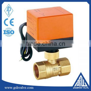 2 way electric brass ball valve with manual override